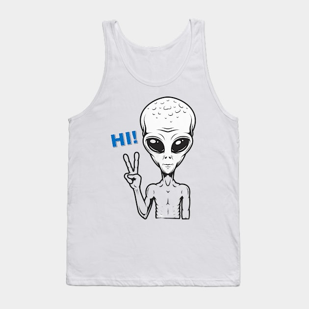 Alien saying Hi Tank Top by matguy